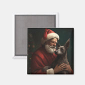 Xoloitzcuintli mit dem Weihnachtsmann Weihnachten Magnet (Vorderseite/Rückseite)