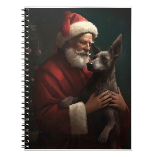 Xoloitzcuintli mit dem Weihnachtsmann Weihnachten Notizblock (Vorderseite)