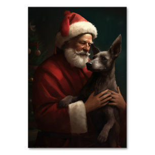 Xoloitzcuintli mit dem Weihnachtsmann Weihnachten Tischnummer
