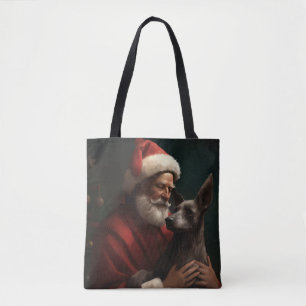 Xoloitzcuintli mit Santa Claus Festliches Weihnach Tasche