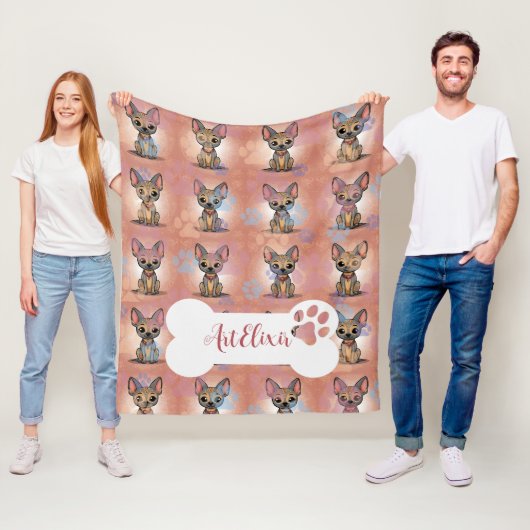 Xoloitzcuintli Pink Fleecedecke (Beispiel)