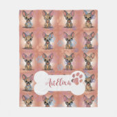 Xoloitzcuintli Pink Fleecedecke (Vorderseite)