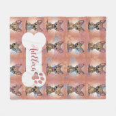 Xoloitzcuintli Pink Fleecedecke (Vorderseite (Horizontal))