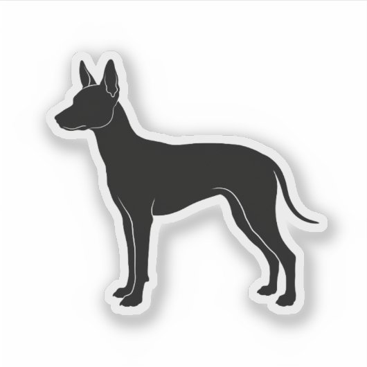 Xoloitzcuintli-Silhouette Aufkleber (Vorderseite)