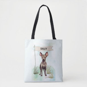 Xoloitzcuintli Wasserfarbe Personalisierte Hund Tasche