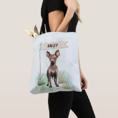 Xoloitzcuintli Wasserfarbe Personalisierte Hund Tasche (Von Nahem)