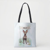 Xoloitzcuintli Watercolor Personalized Dog Tasche (Vorderseite)