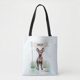 Xoloitzcuintli Watercolor Personalized Dog Tasche