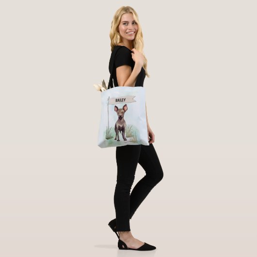 Xoloitzcuintli Watercolor Personalized Dog Tasche (Am Model)