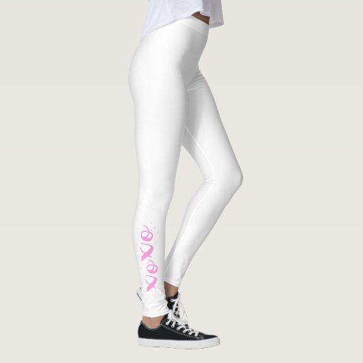 xoPink Text Cool, einzigartig Weiß Leggings (Rechts)