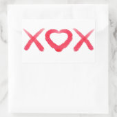 XOX, Liebe, Küsse, Valentindesign Rechteckiger Aufkleber (Tasche)