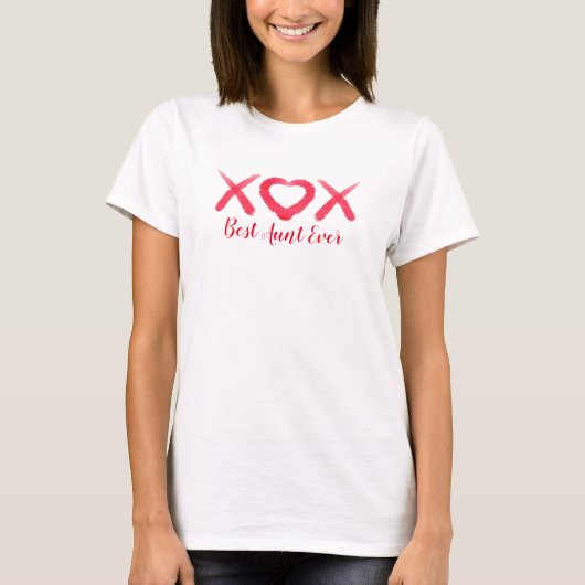 Xox, Liebe, Küsse, valentinisches Design, Tante De T-Shirt (Vorderseite)
