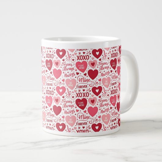 XOXO & Always Be Mine  Jumbo-Tasse (Vorderseite Rechts)