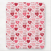 XOXO & Always Be Mine Pink Red Mousepad (Vorne)