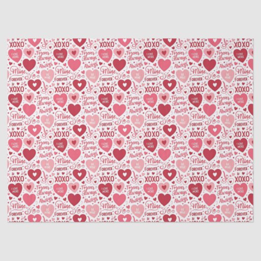 XOXO & Always Be Mine Valentine Seidenpapier (Vorderseite)