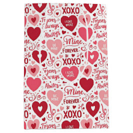 XOXO & Always Be Mine Valentine Wrapping Paper Mittlere Geschenktüte