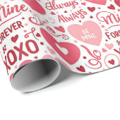 XOXO & Always Be Mine Valentinstag-Geschenkpapier Geschenkpapier (Rolleneckpunkt)
