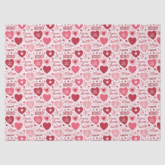 XOXO & Always Be Mine Valentinstag Seidenpapier (Vorderseite)