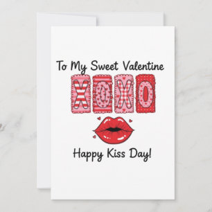 XOXO an meinen süßen Valentinstag - Frohen Kusstag Feiertagskarte