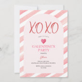XOXO Arch Pink Galentiner Abendessen Valentine Einladung (Vorderseite)