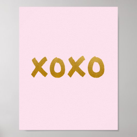 Xoxo - Art print - Rosa - Gold - Dekoration (Vorne)