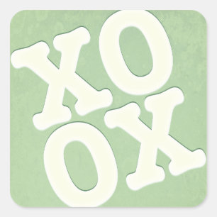 XOXO Aufkleber / Umschlag Aufkleber   Grün