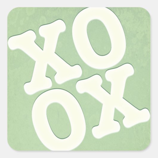 XOXO Aufkleber / Umschlag Aufkleber | Grün (Vorderseite)