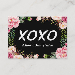 XOXO Beauty SPA Salon Elegante Floralverpackung Visitenkarte