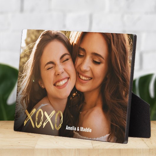 XOXO Best Friends Gold Script BESTE FREUNDIN Foto Fotoplatte
