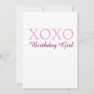 Xoxo birthday girl name pink mauve simple love  einladung