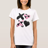 Xoxo Black and Pink Valentinstag T - Shirt (Vorderseite)