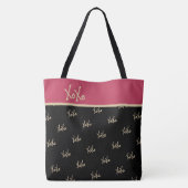 XOXO Black Gold Hot Pink Typografie Niedlich Tasche (Rückseite)