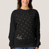 XOXO Black Gold Typografie Niedlich Sweatshirt (Vorderseite)