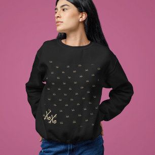 XOXO Black Hot Gold Typografie Niedlich Sweatshirt