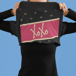 XOXO Black Hot Pink Gold Niedliche Typografie T-Shirt
