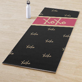 XOXO Black Hot Pink Gold Typografie Niedlich Yogamatte