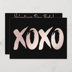 XOXO Blush Pink   Chic Brushstroke Valentinstag Einladung