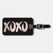 XOXO Blush Pink | Handgeschriebenes Pinselskript Gepäckanhänger (Vorderseite horizontal)