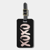 XOXO Blush Pink | Handgeschriebenes Pinselskript Gepäckanhänger (Vorderseite vertikal)