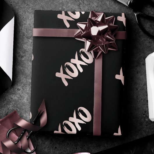 XOXO Blush Pink | Handgeschriebenes Pinselskript Geschenkpapier
