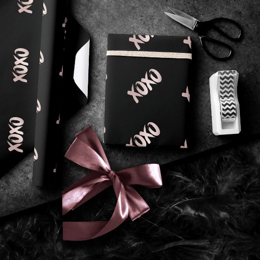 XOXO Blush Pink | Handgeschriebenes Pinselskript Geschenkpapier