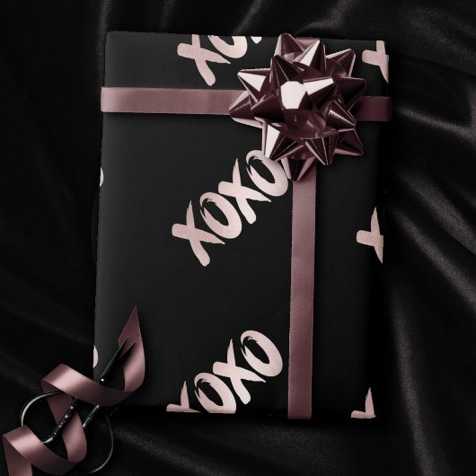 XOXO Blush Pink | Handgeschriebenes Pinselskript Geschenkpapier