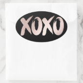XOXO Blush Pink | Handgeschriebenes Pinselskript Ovaler Aufkleber (Tasche)
