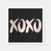 XOXO Blush Pink | Handgeschriebenes Pinselskript Serviette (Vorderseite)