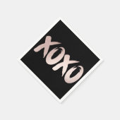 XOXO Blush Pink | Handgeschriebenes Pinselskript Serviette (Ecke)
