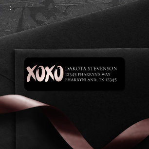 XOXO Blush Pink   Lässige Pinselstrich-Adresse