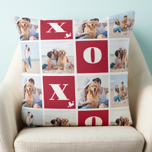 XOXO Bold Modern 12 Foto Collage Valentinstag Kissen