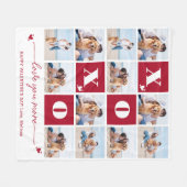 XOXO Bold Modern 4 Foto Collage Valentinstag Fleecedecke (Vorderseite (Horizontal))