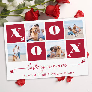 XOXO Bold Modern 4 Foto Happy Valentines Day Feiertagskarte