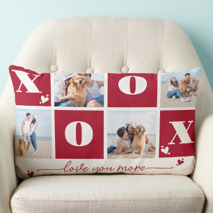 XOXO Bold Modern 4 Foto Happy Valentines Day Lendenkissen